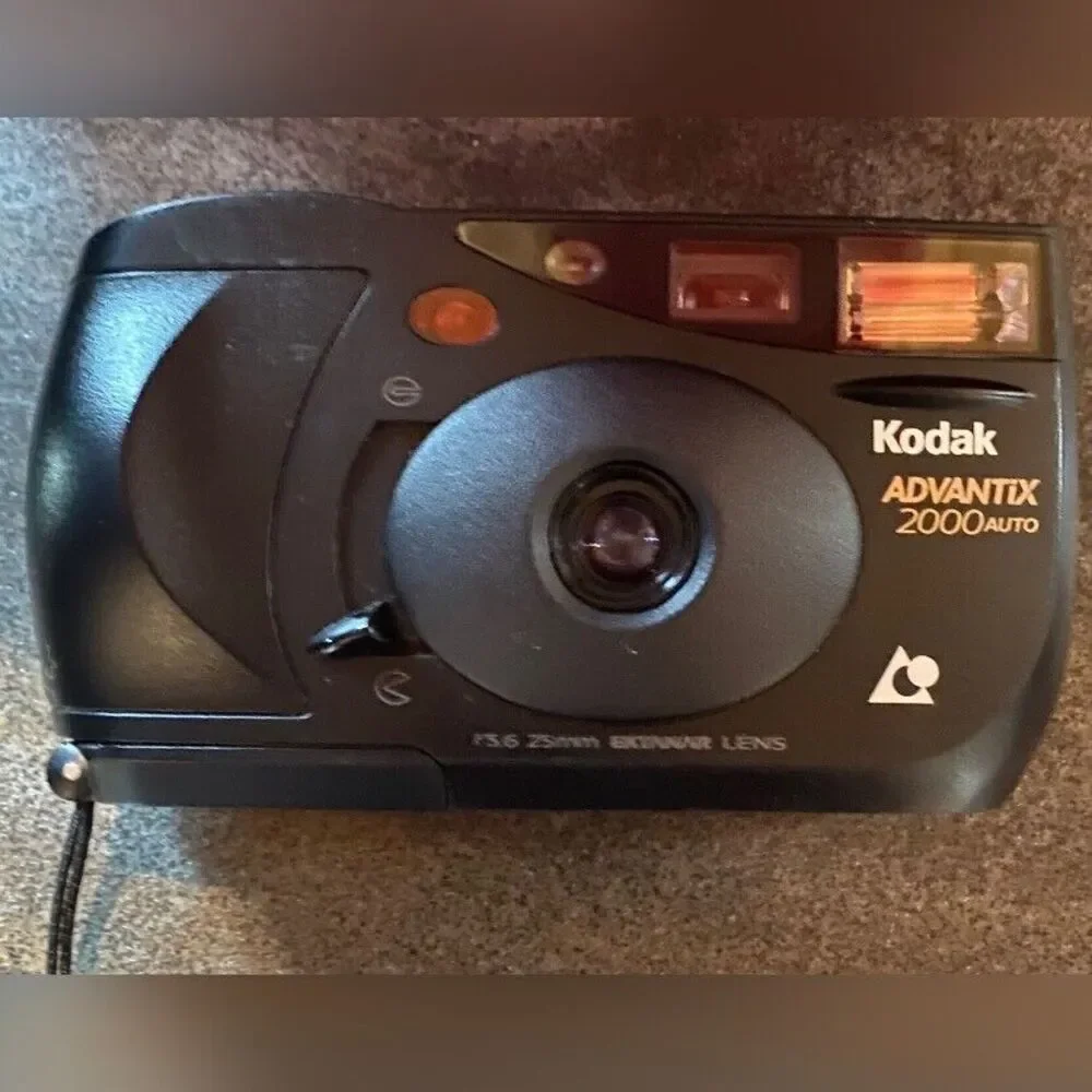 Kodak Advantix Camera Point And Shoot APS Black In Case Vintage Works